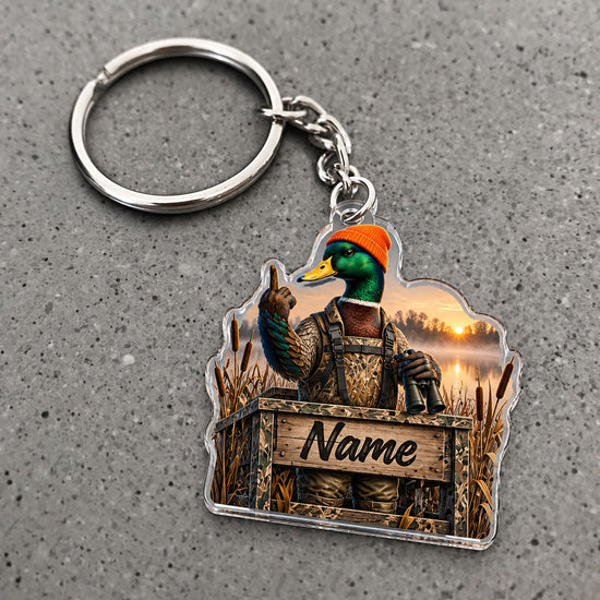 Maxcorners Mallard Duck Hunting Rustic Marsh Outdoorsman Custom Name Trap Hunting Custom Gift 2D Flat Acrylic Ornament, Keychain