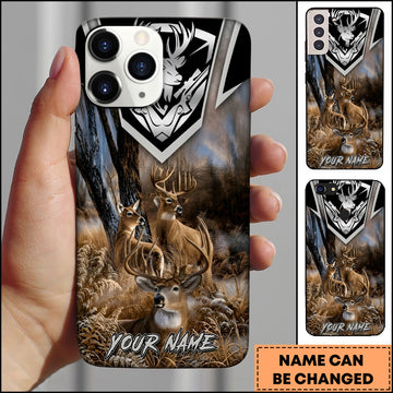 Maxcorners Deer Hunting Whitetail Buck Forest Wildlife Multiple Options Personalized Name Phonecase