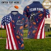Maxcorners Trap Shooting American Flag Shooter Silhouette Clay Target Pattern Multiple Options Personalized Name, Team Name 3D Shirt