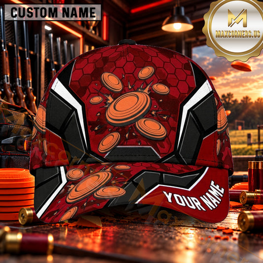 Maxcorners Geometric Clay Target Camo Trap Shooting Personalized Name 3D Cap