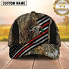 Maxcorners Black Red Silver Racing Stripe Camo Duck Hunting With Dogs Multi Options Personalized Name 3D Cap