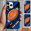 Maxcorners Orange Target Motion Blue Shooting Sports Personalized Name Trap Shooting Phone Case