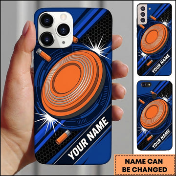Maxcorners Orange Target Motion Blue Shooting Sports Personalized Name Trap Shooting Phone Case