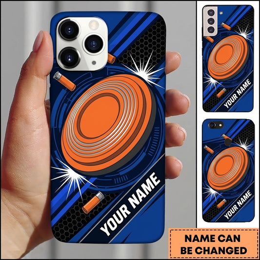 Maxcorners Orange Target Motion Blue Shooting Sports Personalized Name Trap Shooting Phone Case