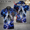Maxcorners Bowling Shirt Grim Reaper Dark Fantasy Lightning Bowling Ball and Pins Multiple Options Personalized Name, Team Name 3D Shirt