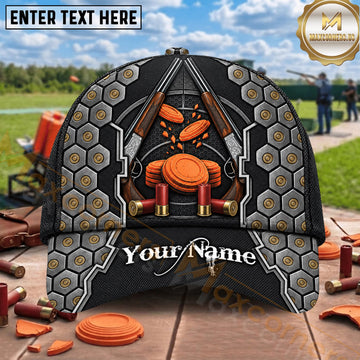 Maxcorners Trap Shooting Clay Target Shotgun Shells Multiple Options Personalized Name 3D Cap