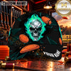 Maxcorners Flaming Skull Clay Targets Trap Shooting Personalized Name 3D Cap