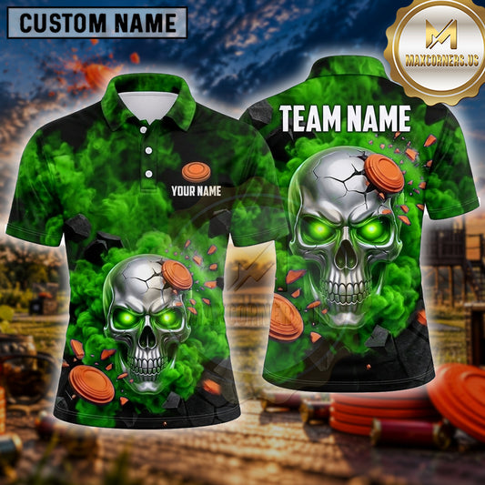 Maxcorners Trap Shooting Shirt Skull Multiple Options Personalized Name, Team Name 3D Shirt