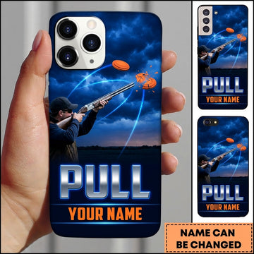Maxcorners Stormy Sky Trap Shooter Pull Clay Target Personalized Name Trap Shooting Phone Case