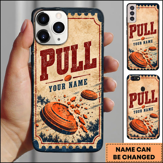 Maxcorners Trap Shooting Retro Poster Clay Target Personalized Name 3D Phone Case