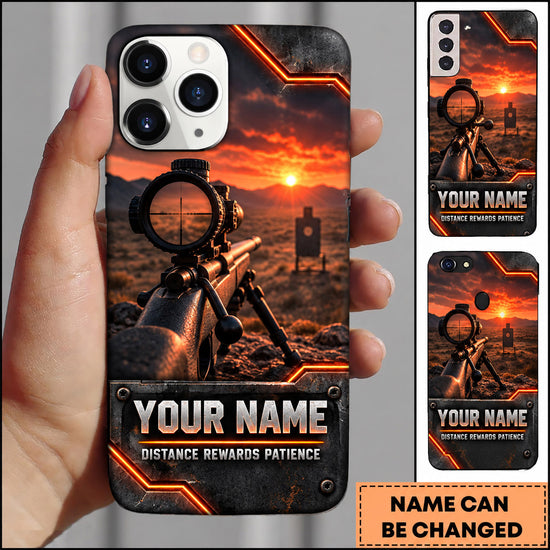 Maxcorners Long Range Shooting Distance Rewards Patience Marksman Personalized Name 3D Phone Case