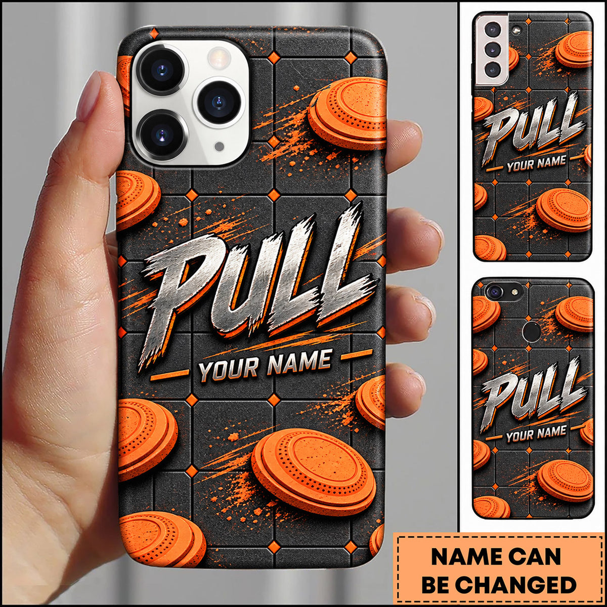 Maxcorners Trap Shooting Flying Clay Targets Pull Personalized Name 3D Phone Case