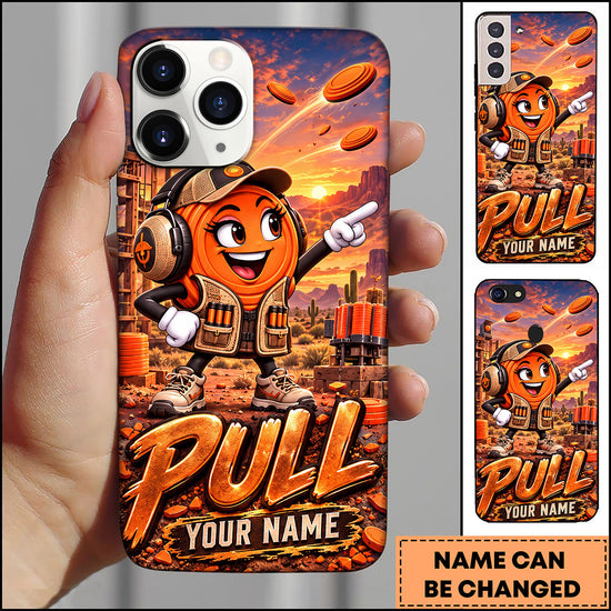 Maxcorners Trap Shooting Cartoon Clay Target Shooter Personalized Name 3D Phone Case