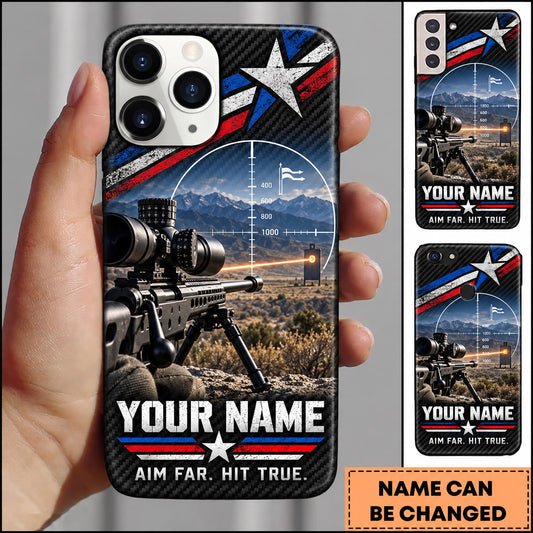 Maxcorners Long Range Shooting Aim Far Hit True American Star Personalized Name 3D Phone Case
