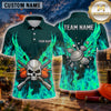 Maxcorners Skull Flaming Crossed Rifles Multiple Options Personalized Name, Team Name 3D Shirt