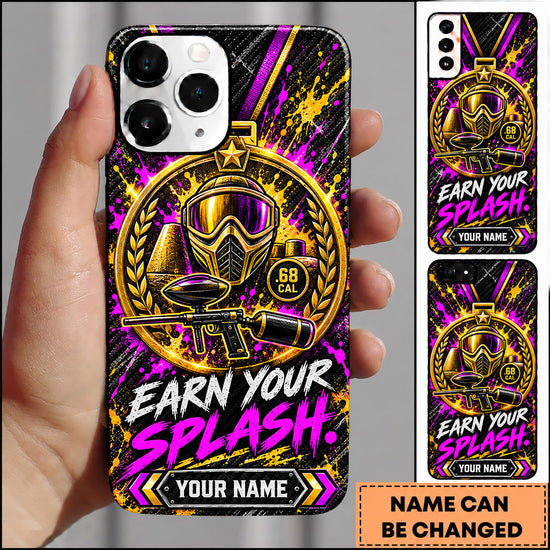 Maxcorners Paintball Earn Your Splash Champion Mask Personalized Name 3D Phone Case