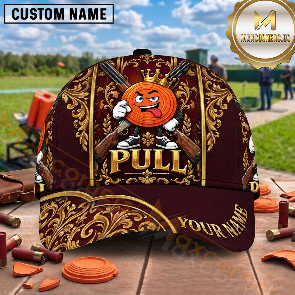 Maxcorners Trap Shooting Shotgun Racing Sport Clay Targets Pull Graphic Multiple Options Personalized Name 3D Cap