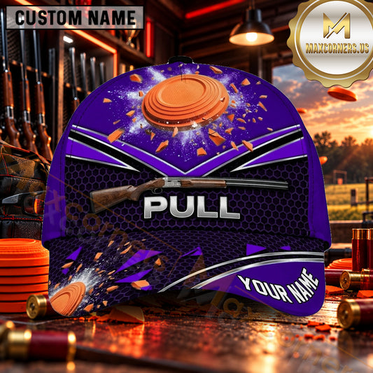 Maxcorners PULL Shotgun Target Burst Trap Shooting Personalized Name 3D Cap