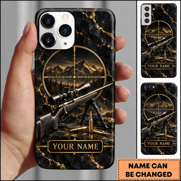 Maxcorners Long Range Shooting Golden Reticle Precision Rifle Personalized Name 3D Phone Case
