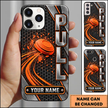 Maxcorners Trap Shooting Vertical Pull Metal Clay Target Personalized Name 3D Phone Case