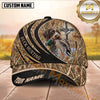 Maxcorners Black Wave Cross Marsh Camo Dog Hunting Multicolor Options Personalized Name 3D Cap