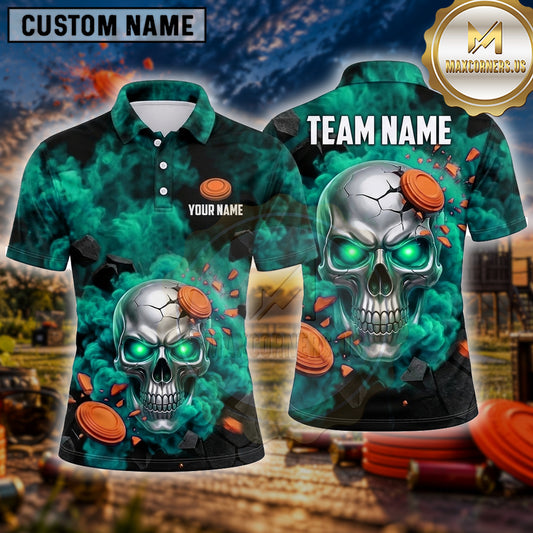 Maxcorners Trap Shooting Shirt Skull Multiple Options Personalized Name, Team Name 3D Shirt