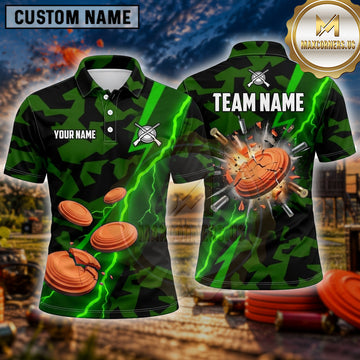 Maxcorners Clay Shooting Lightning Strike Multiple Options Personalized Name, Team Name 3D Shirt