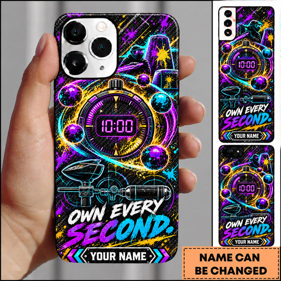 Maxcorners Paintball Own Every Second Speedball Timer Personalized Name 3D Phone Case