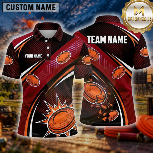 Maxcorners Trap Shooting Shirt Clay Target Shooting Lightning Blast Multiple Options Personalized Name, Team Name 3D Shirt
