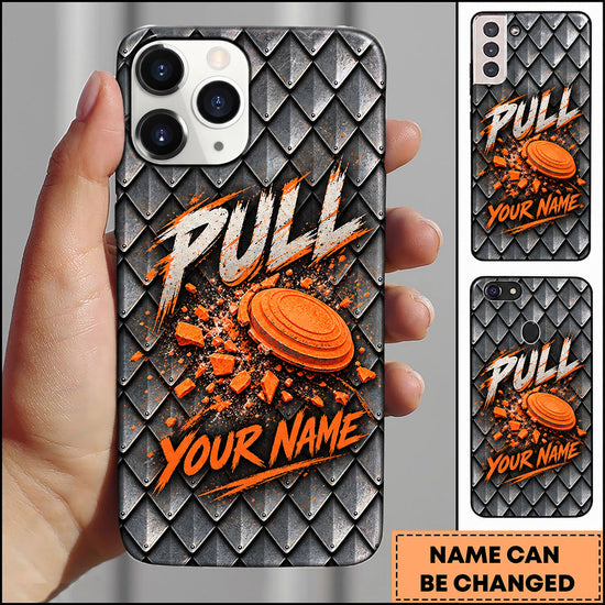 Maxcorners Trap Shooting Diamond Plate Burst Clay Target Personalized Name 3D Phone Case