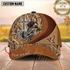 Maxcorners Cross Layered Leather Marsh Camo Dog Hunting Multicolor Options Personalized Name 3D Cap