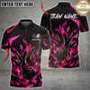 Maxcorners Bowling Flaming Bowling Ball and Pins Geometric Design Multiple Options Personalized Name, Team Name 3D Shirt