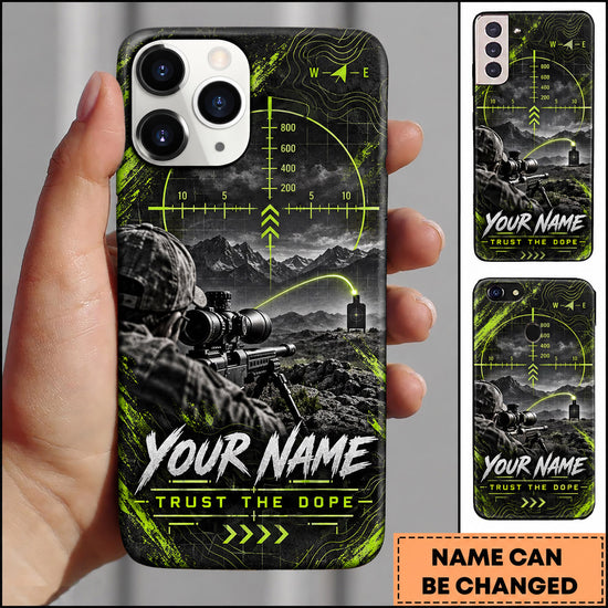 Maxcorners Long Range Shooting Trust The Dope Tactical Rifle Personalized Name 3D Phone Case