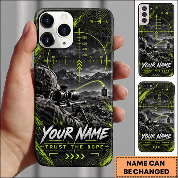 Maxcorners Long Range Shooting Trust The Dope Tactical Rifle Personalized Name 3D Phone Case