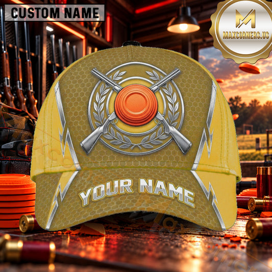 Maxcorners Crossed Shotguns Laurel Crest Trap Shooting Personalized Name 3D Cap