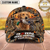 Maxcorners Dog Hunting And Duck Hunting Flying Waterfowl Design Multiple Options Personalized Name 3D Cap