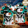 Maxcorners Skull Dripping Flame Artwork Multiple Options Personalized Name, Team Name 3D Shirt
