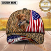 Maxcorners American Flag Marsh Camo Dog Hunting Multicolor Options Personalized Name 3D Cap