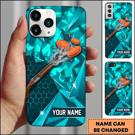 Maxcorners Camo Clay Shotgun Pull Clay Target Personalized Name Trap Shooting Phone Case