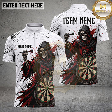 Maxcorners Darts Shirts Grim Reaper Dartboard Gothic Brush Artwork Multiple Options Personalized Name, Team Name 3D Shirt
