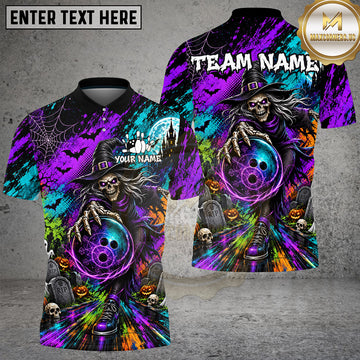 Maxcorners Bowling Grim Reaper Halloween Graveyard Multiple Options Personalized Name, Team Name 3D Shirt