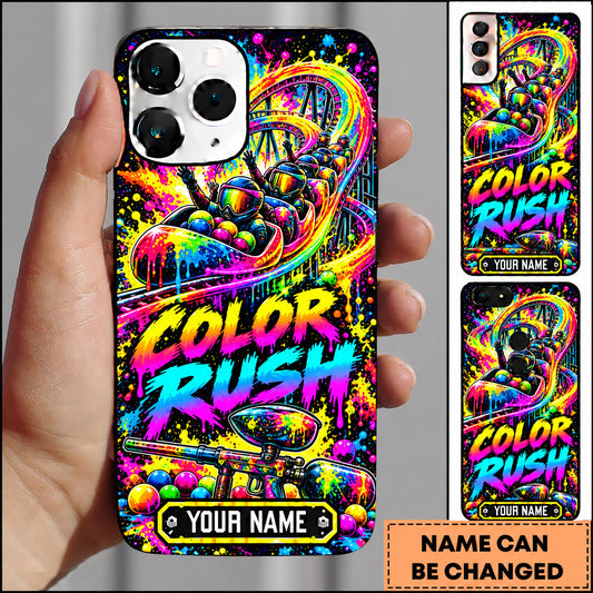 Maxcorners Paintball Color Rush Action Player Personalized Name 3D Phone Case