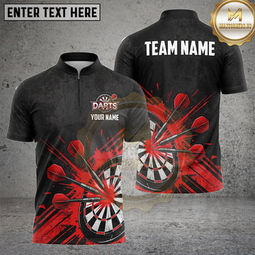 Maxcorners Darts Shirts Dartboard Target Burst Grunge Artwork Multiple Options Personalized Name, Team Name 3D Shirt