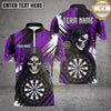 Maxcorners Darts Shirts Grim Reaper Dartboard Skull Horror Design Multiple Options Personalized Name, Team Name 3D Shirt