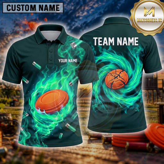 Maxcorners Trap Shooting Shirt Clay Vortex Multiple Options Personalized Name, Team Name 3D Shirt