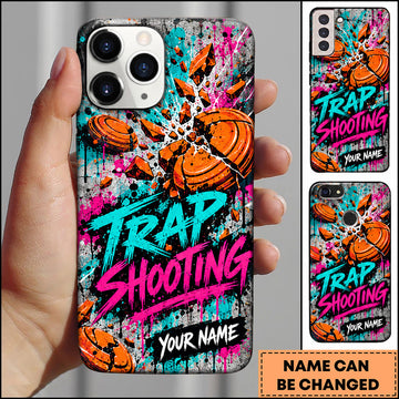 Maxcorners Trap Shooting Graffiti Clay Target Personalized Name 3D Phone Case