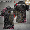 Maxcorners Darts Samurai Dragon Floral Dartboard Graphic Multiple Options Personalized Name, Team Name 3D Shirt