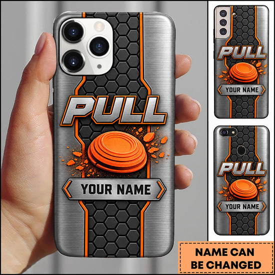 Maxcorners Trap Shooting Carbon Metal Clay Target Personalized Name 3D Phone Case
