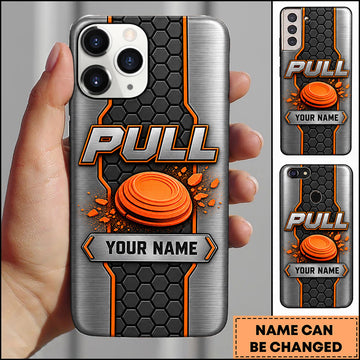 Maxcorners Trap Shooting Carbon Metal Clay Target Personalized Name 3D Phone Case