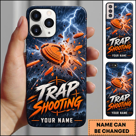 Maxcorners Trap Shooting Lightning Explosion Clay Target Personalized Name 3D Phone Case